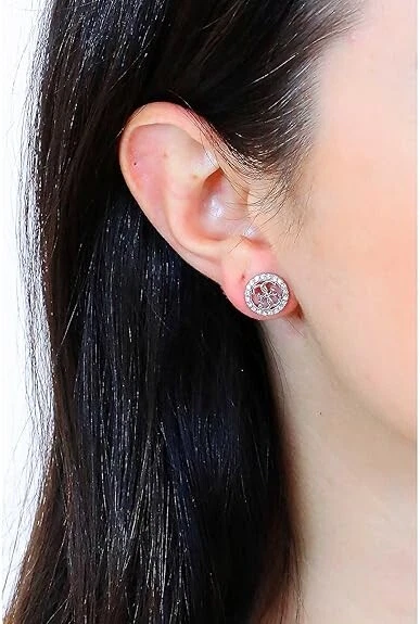 Orecchini Guess Donna Acciaio Disegno Logo Con Zirconi Bianchi _JUBE02136JWRH - Immagine 3 di 4