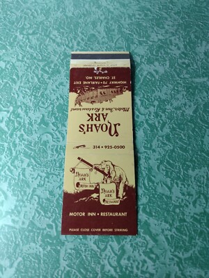 Vintage Matchbook Collectible Ephemera B29 Noah's ark St Charles Missouri elepha
