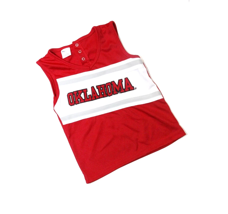 Disfraz de animadora de la Universidad de Oklahoma Top Pro Edge para niña 4T OU rojo blanco Foto 4 de 4