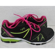 Ryka Vida RZX Running Shoes Athletic Gym Sneakers Black Pink Green Size 9 M