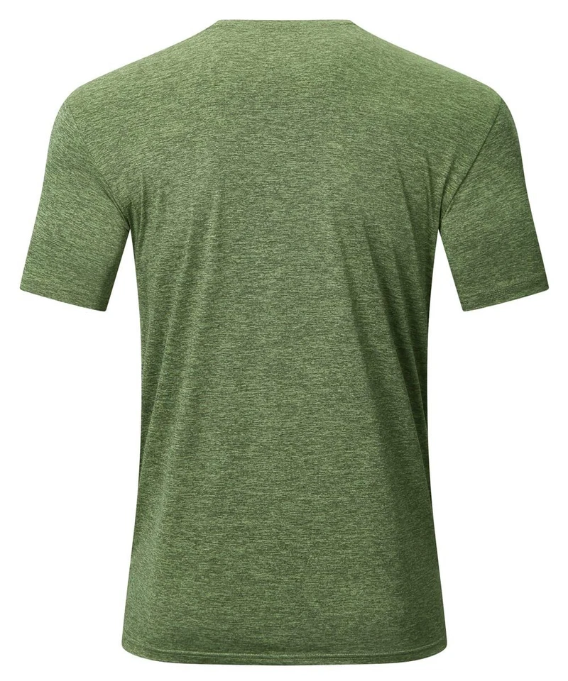 Camisetas lisas de manga corta para hombre de secado rápido ligeras calce atlético gimnasio entrenamiento Foto 3 de 4