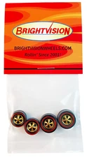 4 Brightvision Redline Wheels – 2 Large 2 Medium Bearing Deep Dish GOLD Chrome