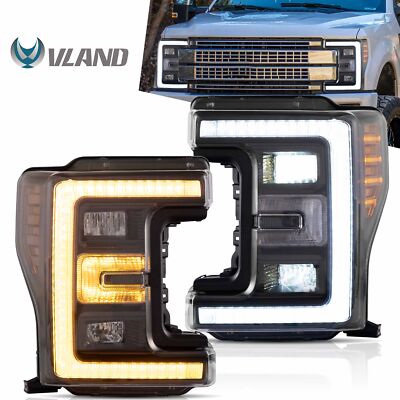 LED Headlights For 2017-2019 Ford F250 F350 F450 F550 Super Duty Dynamic Turn