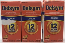 3PK Delsym Cough ~ 5 Fl Oz Each ~ Orange FLVR ~ EXP 3/27 + ~ FAST SHIP ~ SEALED