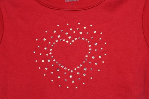 2009 Gymboree Valentine's Day Shirt sz 6 7 10 NWT Short Sleeve Heart Rhinestone - Picture 3 of 35