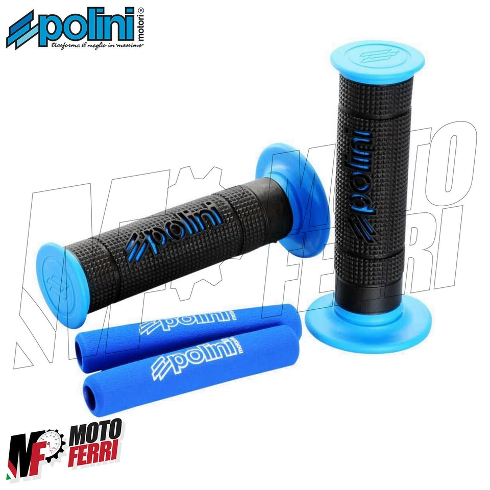 MF1748 Manopole Polini Big Evolution Bicolore Nero / Blu Scooter Universali - Immagine 2 di 4