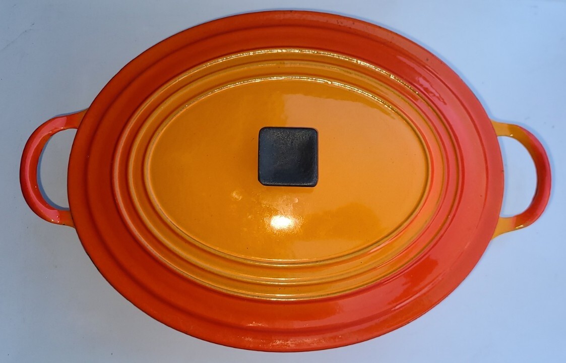 ANTIQUE VERY Rare Le Creuset 3.5 Quart D Dutch Oven Flame Orange