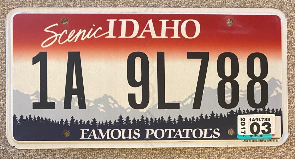 Idaho 2017 ADA COUNTY License Plate # 1A 9L788 | eBay