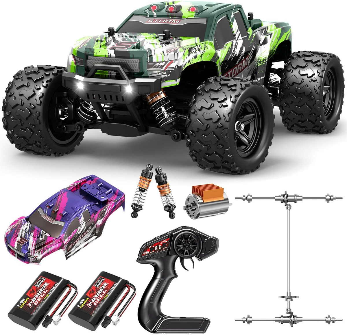 1:18 All Terrain RC Car 4WD Off-Road Truck 40+ KPH with 2