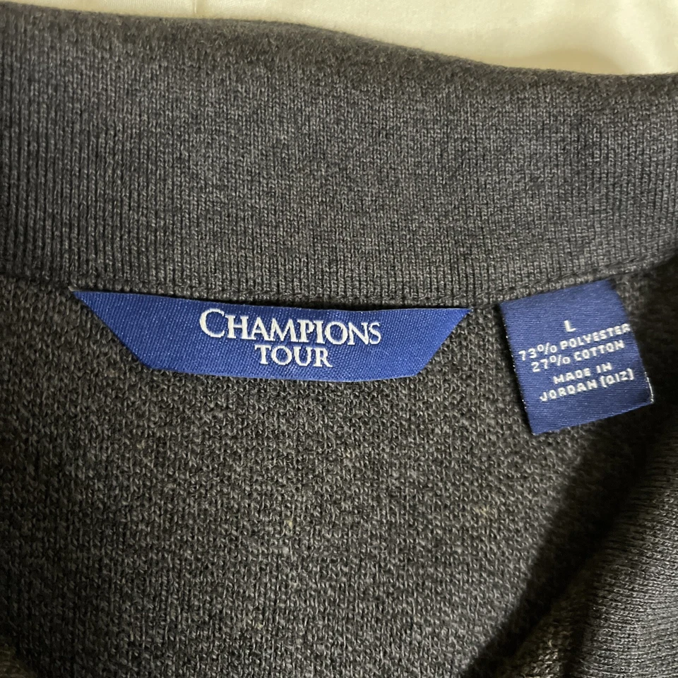 Sudadera Champions Tour Golf 1/4 Cremallera Para Hombre Talla Grande Gris Oscuro Atletismo Foto 4 de 4