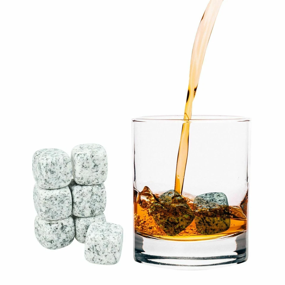 9 x Gin Stones Chilling Rocks Ice Cubes Drinks Beverage Cooler Whiskey Reusable - Image 3 of 4