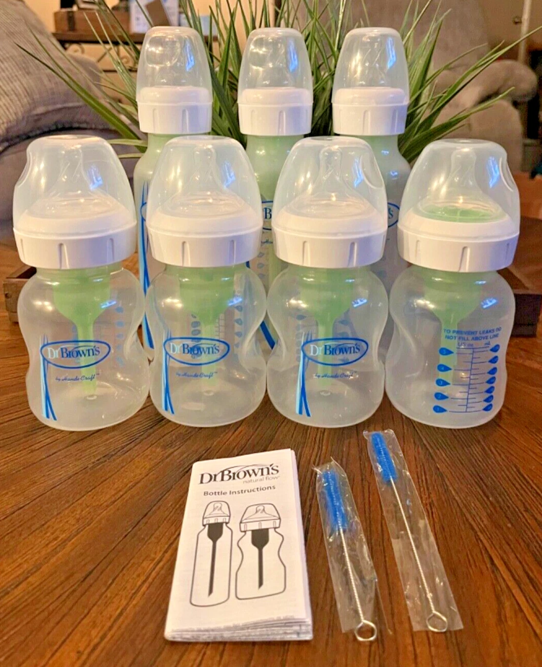 7 NEW Mixed Sizes 8oz & 5oz Dr Brown's Natural Flow Non Colic Plastic Bottles