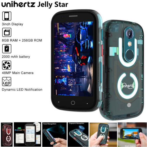 3 inch 4G LTE Unihertz Jelly Star Mini Smartphone Android 13.0 Mobile Unlocked - Afbeelding 1 van 16