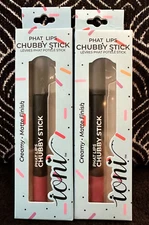 🌺2pk IONI PHAT LIP CHUBBY NUDE BROWN MATTE FINISH 2 IN 1 LIP LINER LIPSTICK LOT