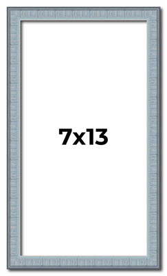 7x13 Frame Blue Scuffed Farm Board Solid Wood Picture Frame Width 0.75 Inches |