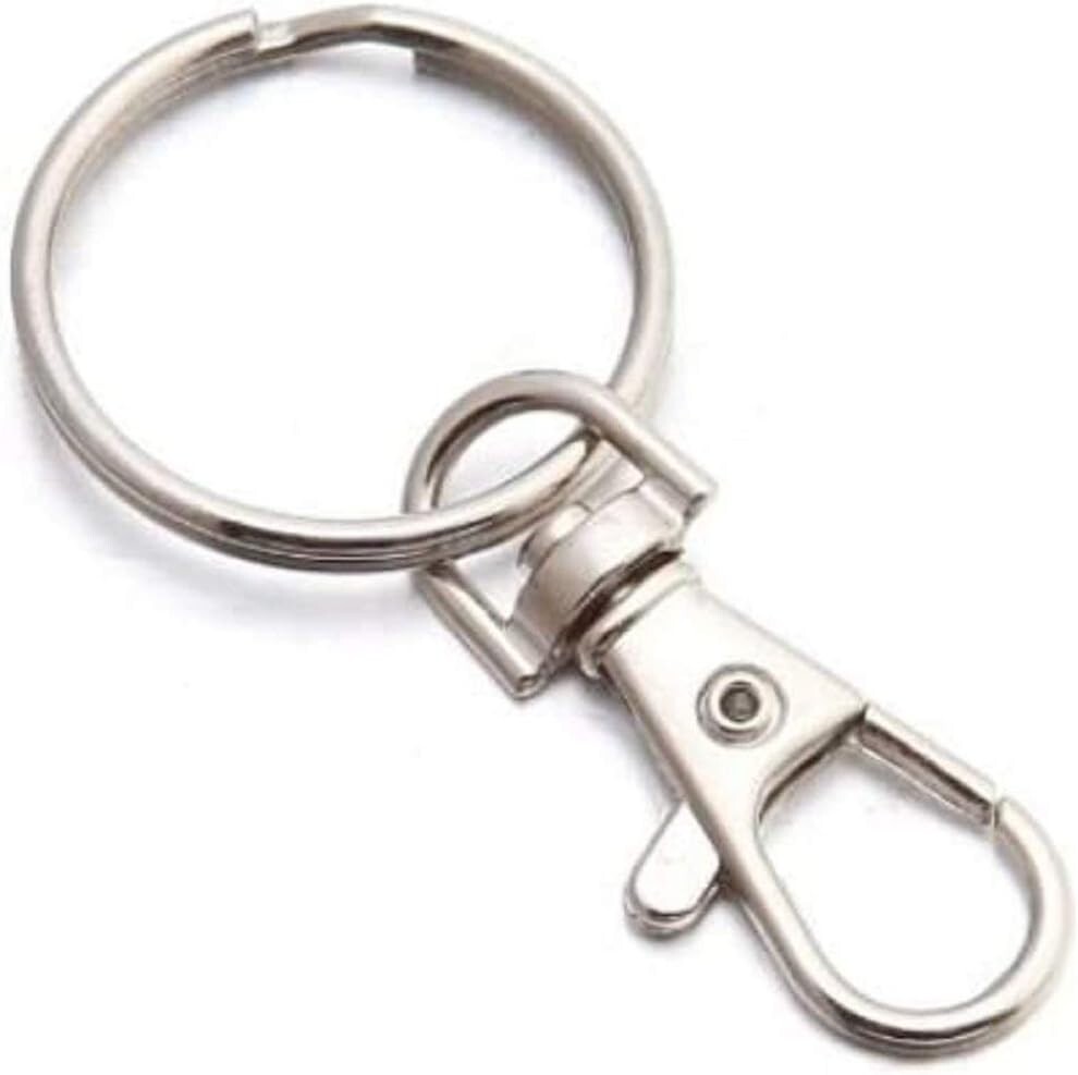 1-100 Stück Karabinerhaken mit Schlüsselring 25mm Schlüsselanhänger