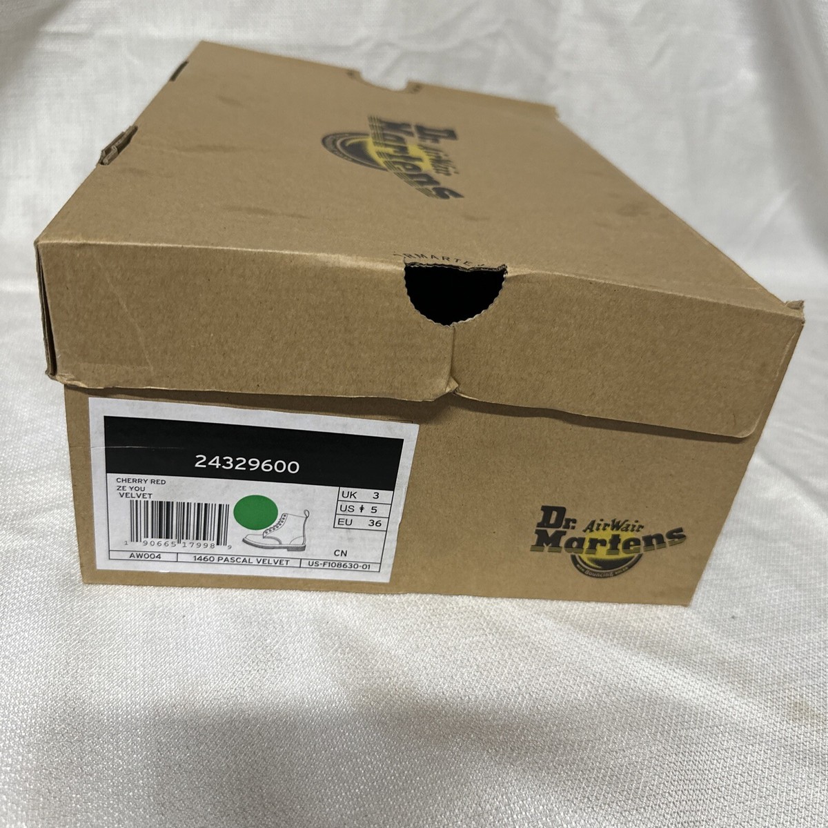 Dark Cherry Red Velvet Doc Dr Martens AirWair US Size 5 Combat