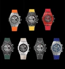 VAGENARI Leather Rubber Strap for Hublot Bigbang Unico Chronograph 45mm 411 414