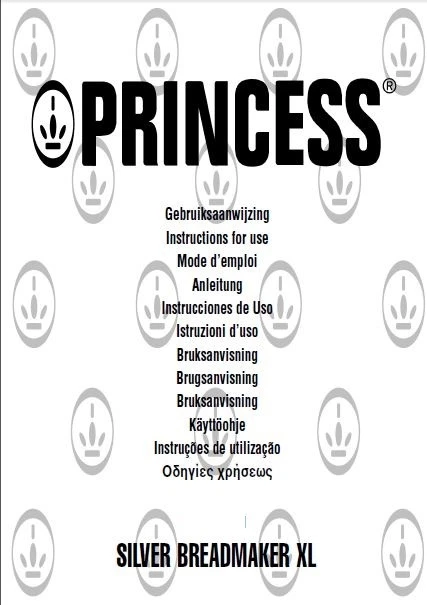 Princess Bread Machine Manual 152000, 152001, 152006