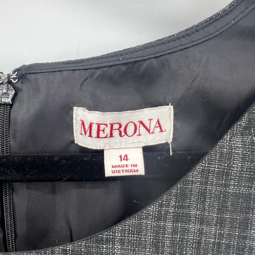 Merona Sheath Dress Womens size 14 Gray Knee Length Lined - Picture 8 of 9