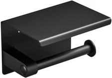 Wall Mounted Stainless Steel Bathroom Toilet Paper Roll Holder with Phone Shelf