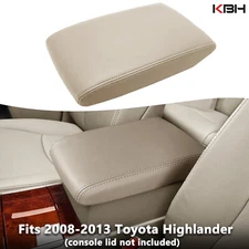 Fits 08-13 Toyota Highlander Leather Center Console Lid Armrest Cover Beige Tan