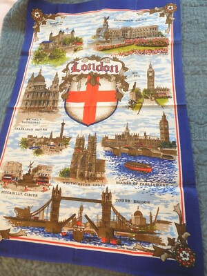 Vista London Cotton Tea Towel ~ Made in Britain ~ Clive Mayor 