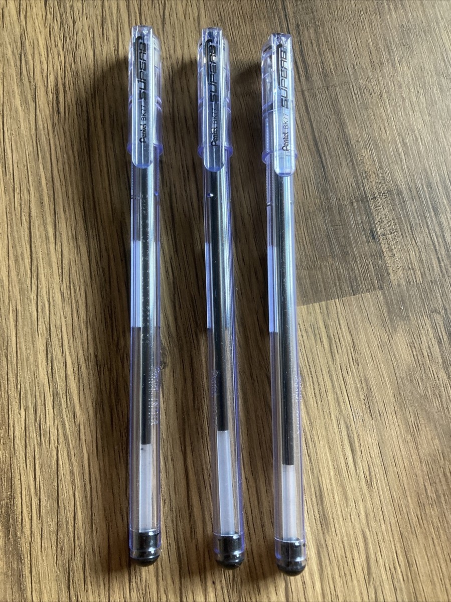 Pentel Ref BK77-A Superb Ballpoint Pen, Fine, Black PENS B/NEW