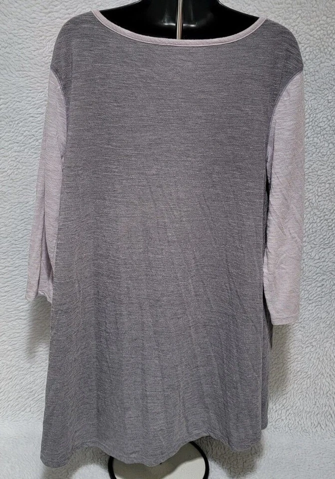 Camisa Top Blusa Liz Lange Mujer Talla XL X Grande Gris Rosa Foto 4 de 4