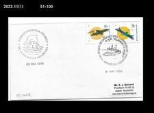 Whale,Marine Life,Ship,Argentina 1996 Cover,Postmark
