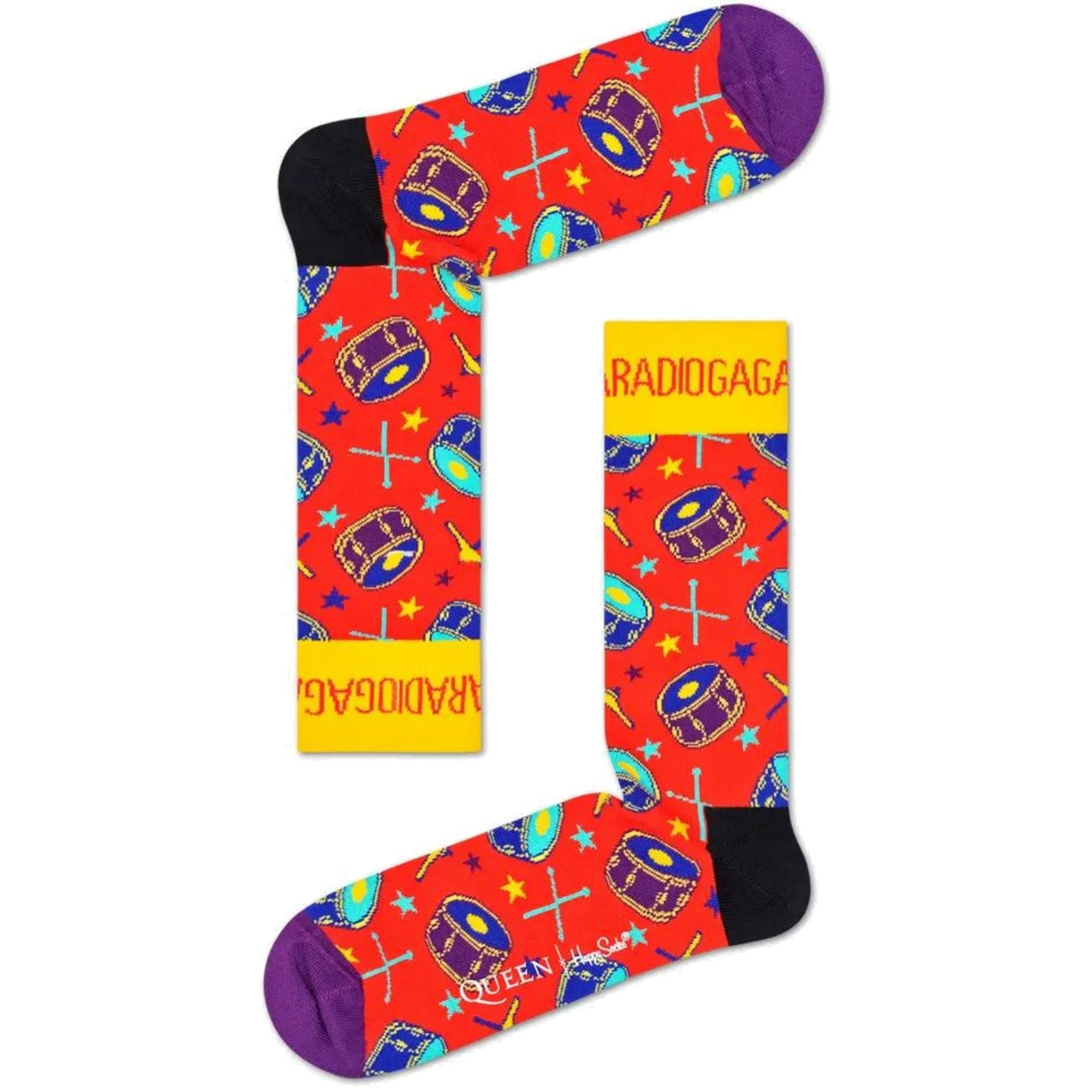 Happy Socks Queen Radio Ga Ga Sock 1 Pair Ladies 3.5-6.5 UK Limited Edition Gift