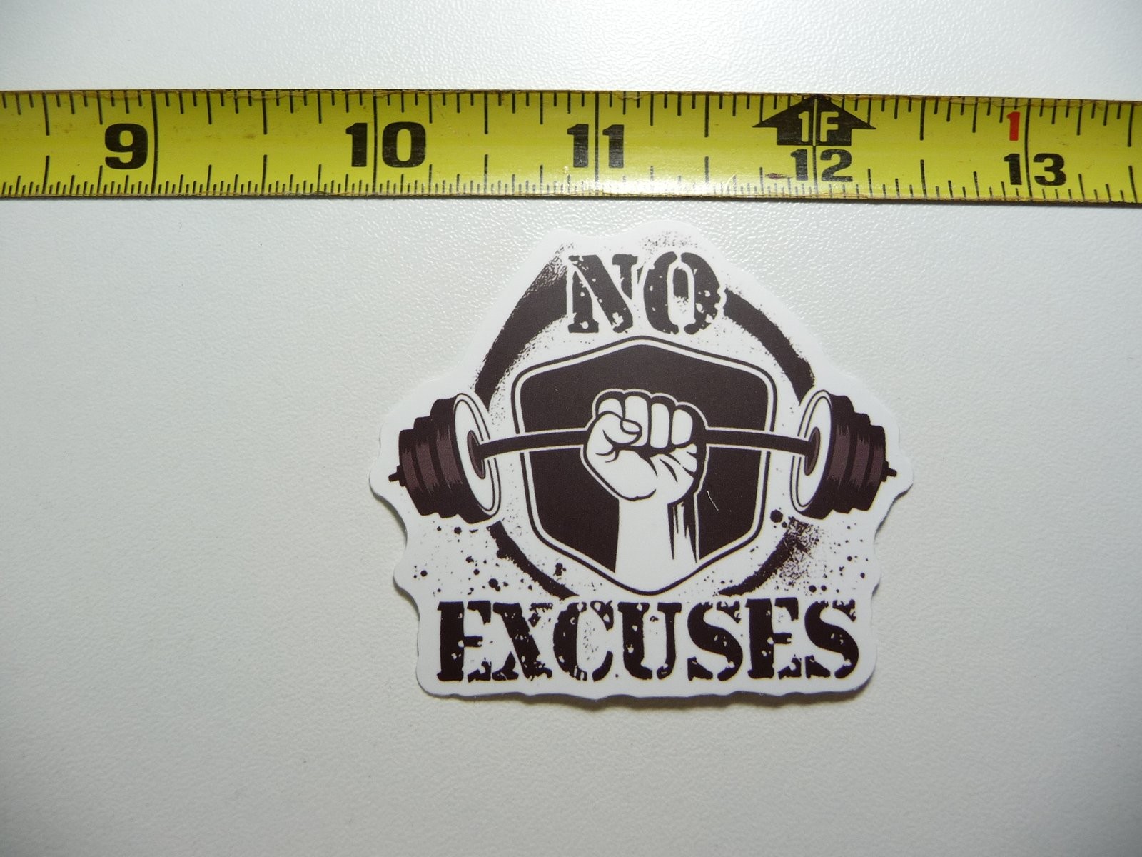 No Excuses Barbell Gym Decal Fitness Workout Motivation