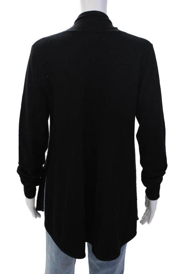 Cárdigan tejido Repeat para mujer texturizado manga larga frente abierto negro talla M Foto 3 de 4