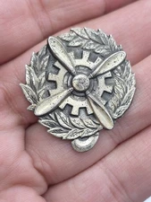 STERLING SILVER WW II U.S. ARMY AIR FORCE AP MECHANIC BADGE PIN  BROOCH 
