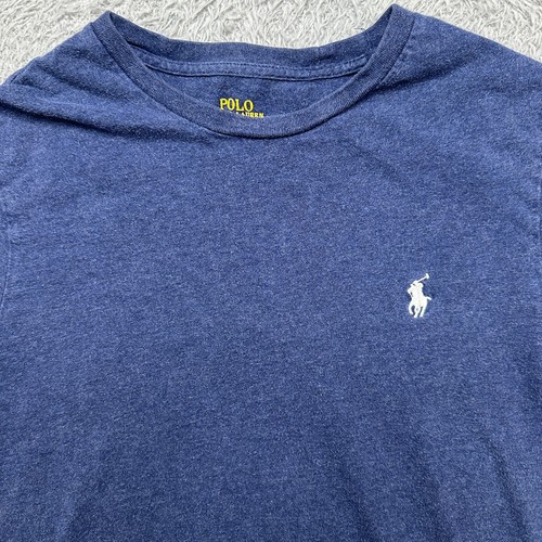 Polo Ralph Lauren Shirt Mens L (fits M) Slim Fit Short Sleeve Blue White Pony - Picture 3 of 9