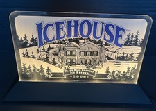 Vintage Icehouse Plank Road Brewery 1855 Edge Wedge Led Lighted Bar Sign Working