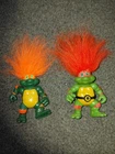 Vintage 1993 TMNT Turtle Trolls Raphael And Michelangelo Action Figures 1 belt