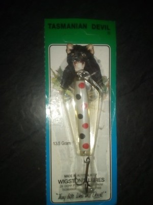 Vintage Tasmanian Devil Lure, 13.5g with Original Wire Rig. Injured Minnow.