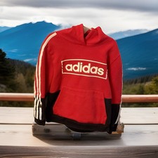 Adidas Casual Zip Up Long Sleeve Hooded Sweatshirt Youth Boy's Size 6 Red