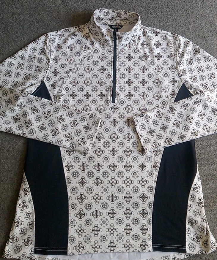 Kerrits 1/4 Zip Women's XL Equstrian Pullover Geometric Stretch Performance Top