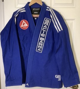 Gracie Barra Equipe Adidas Blue Kimono Jiu Jitsu Adult Size A4 (Jacket ONLY)