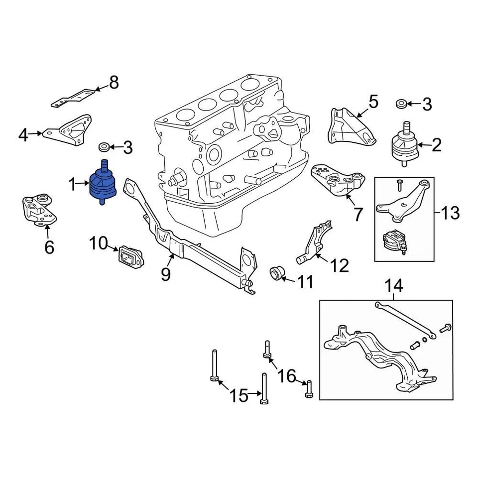 For Audi A4 2007-2008 Audi 8E0199379BJ Right Engine Mount - Imagem 3 de 3