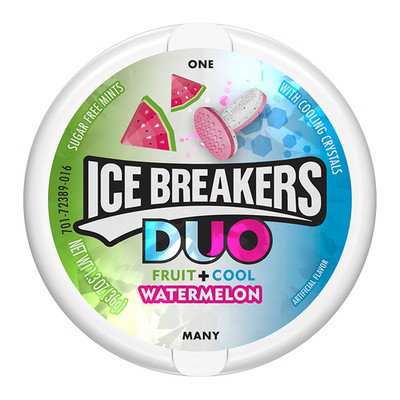 Ice Breakers Duo Sugar Free Mints Fruit and Cool Watermelon Flavour Tub 42g X...
