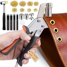 Grommet Tool Kit, 1/2 , 1/4 , 6/19 , 3/8 Grommets Heavy Duty Grommet Kit 100...