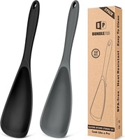 KochlöFfel 2Er Set Silikon Bpa-Frei Multifunktional Schwarz-Grau FüR Kochen