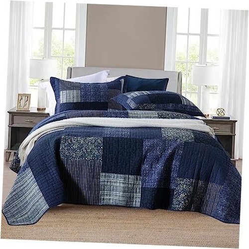 Quilts Queen Size Reversible Lightweight Bedspread 3-Piece Quilt Set Plaid