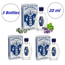 3 Packs- White Flower External Analgesic Balm Oil Pain Relief -20ml-Exp:2029