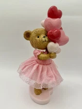 Bella Lux Valentine Teddy Bear Girl Balloon Bouquet Pink Dress Hearts