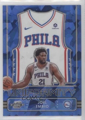 2022 Contenders Optic Uniformity Blue Cracked Ice Prizm 1/75 Joel Embiid #1 5ub