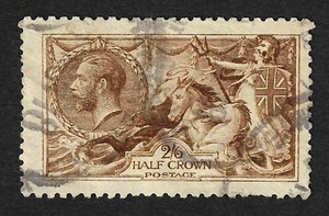 1913 Great Britain Scott #173, SG #400 2s/6p King George V Sea Horses stamp